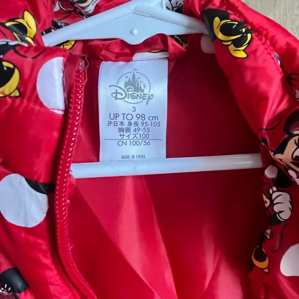 Disney Red Minnie Mouse Light weight Puffer Jacket - 3T